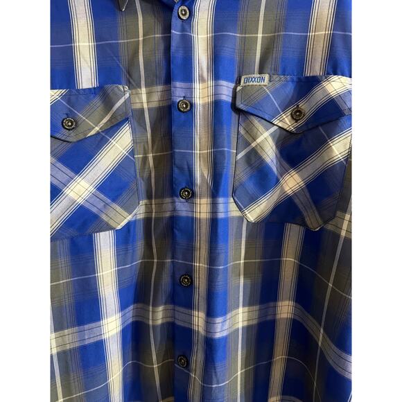 Dixxon Big Men's The Blue Line Flannel Button Up Party Shirt Blue & Gray Size 4X - Picture 5 of 7